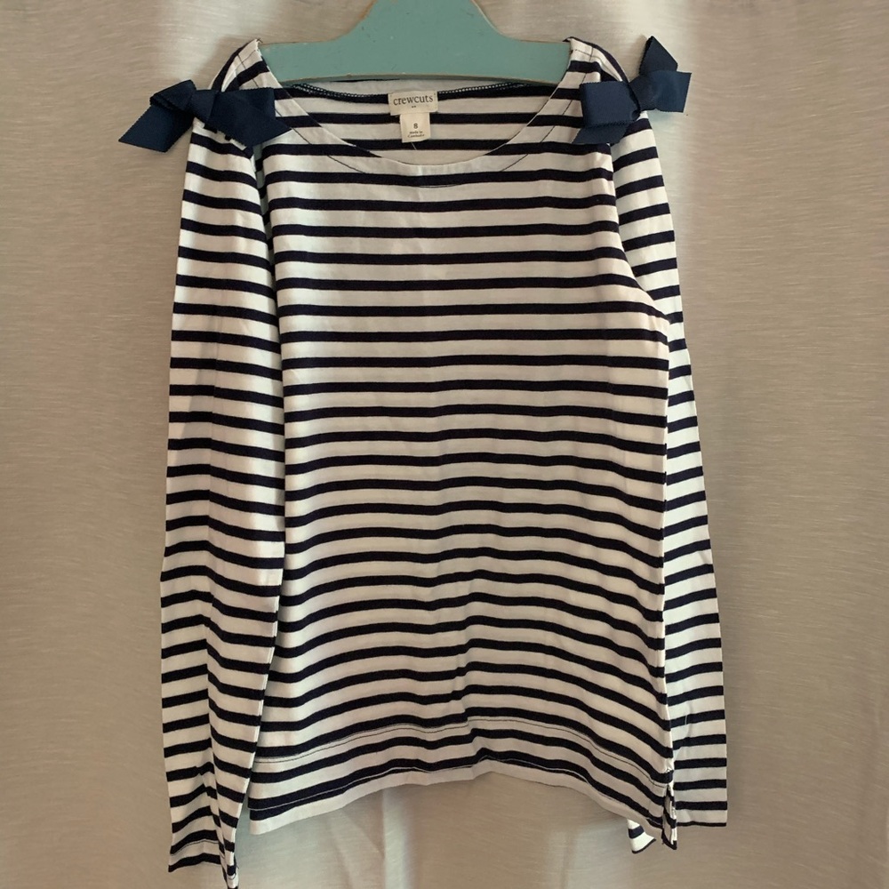 Crew cuts size 8 long sleeve navy stripe
